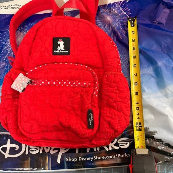 Disney World Disney Parks  Quilted Minnie Mouse women’s  Mini Backpack red white - Picture 8 of 8